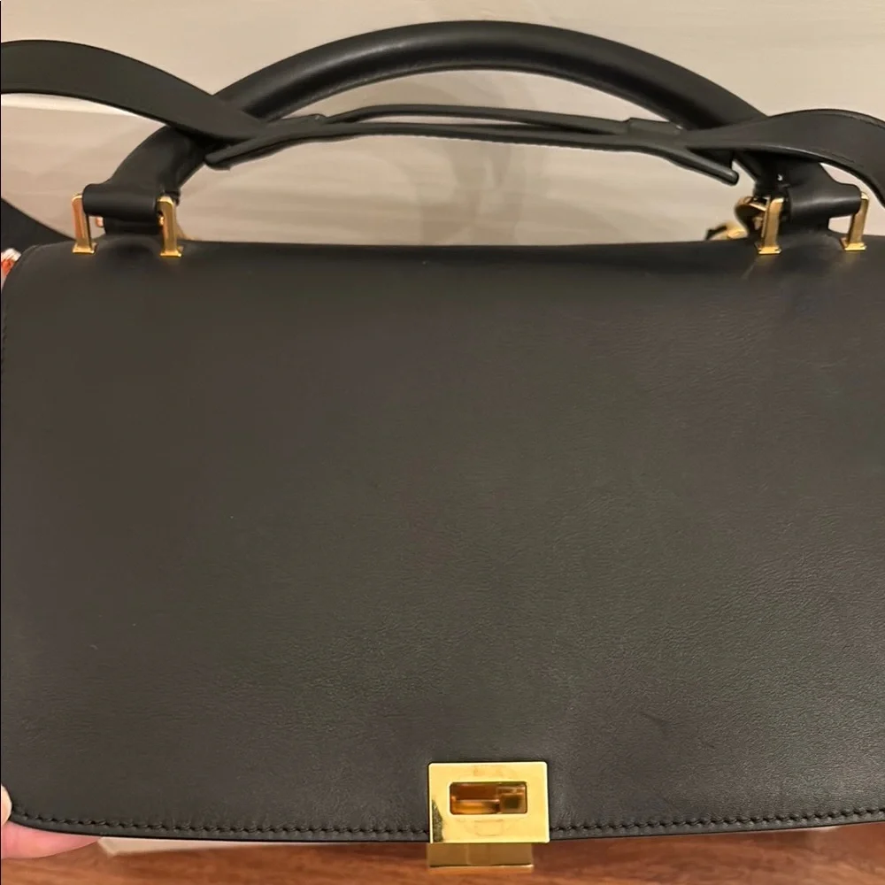 Celine authentic Trapeze Black, Cream and orange Women's Bag canvas and leather - Picture 4 of 13